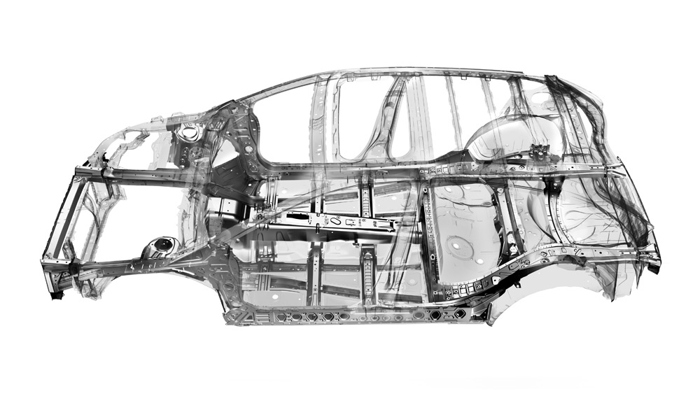 Image of the Subaru Global Platform frame and chassis.