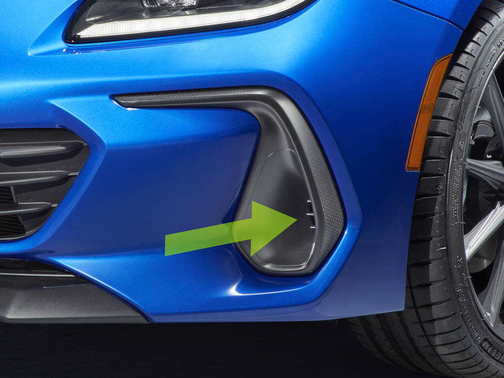 Subaru BRZ 2022 Conduits de refroidissement dans le pare-chocs avant