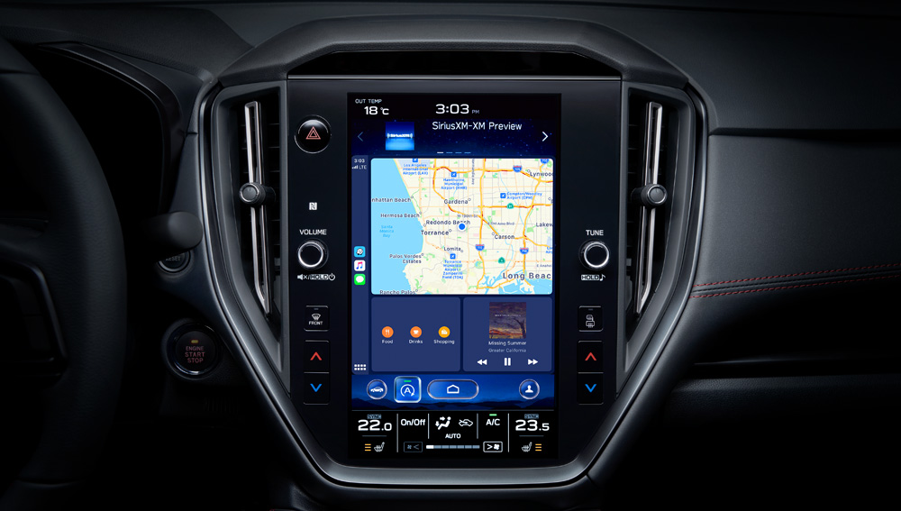 2022 Subaru WRX 11.6-inch Infotainment System with Navigation