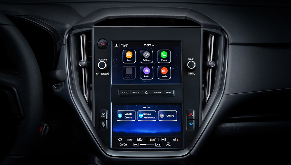 2022 Subaru WRX Dual 7-inch Infotainment System