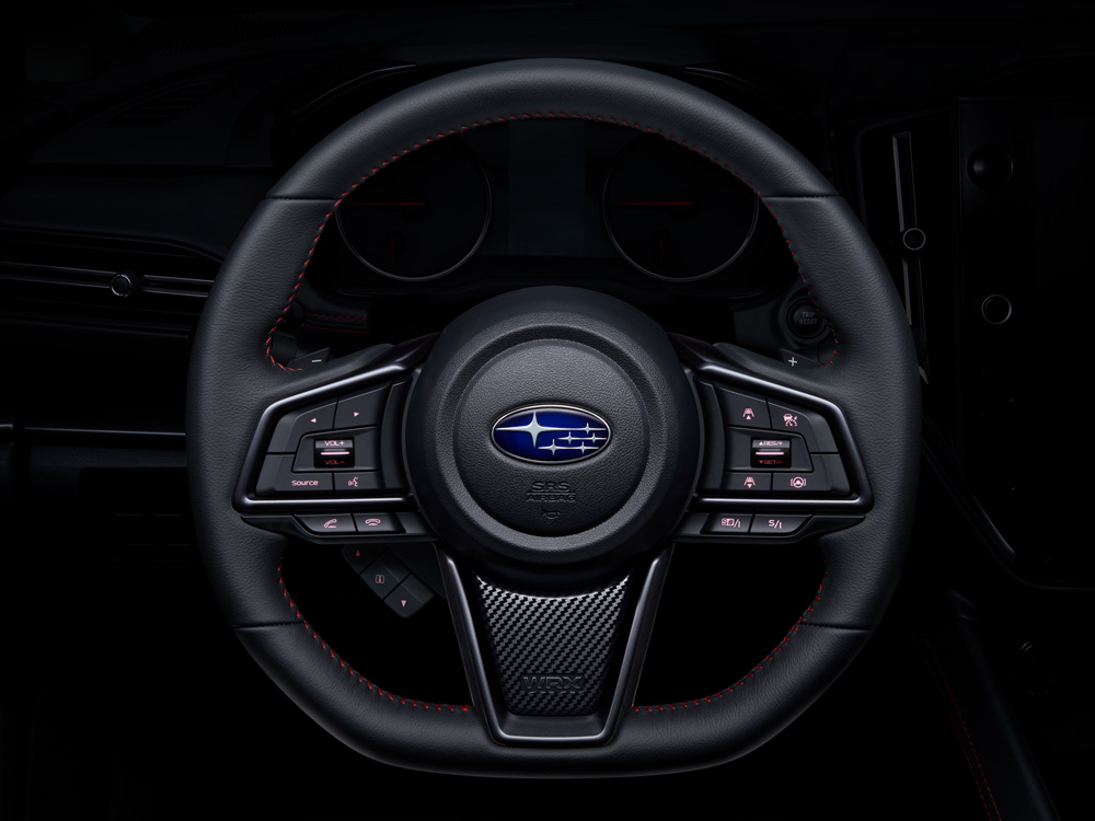 2022 SUBARU WRX Leather-Wrapped D-shaped Sport Steering Wheel