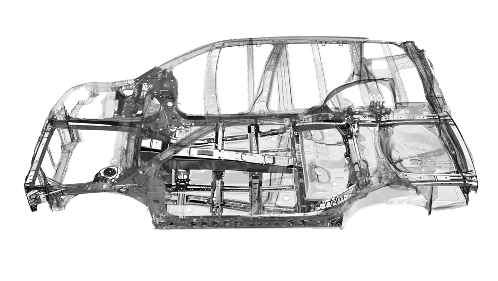 Schéma de la plateforme globale Subaru et du châssis.