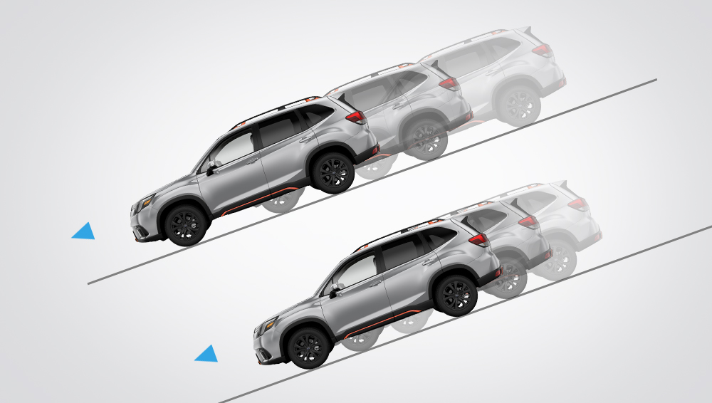 Illustration showing how Hill Decent Control works.