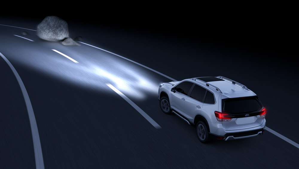 Image showing how Steering Responsive Headlights (SRH) works.