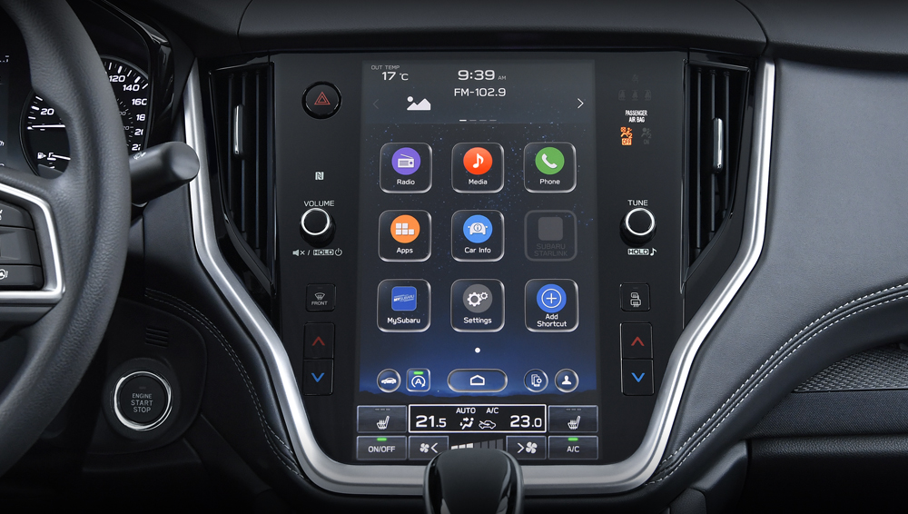 2023 Legacy Touring 11-inch infotainment touchscreen.