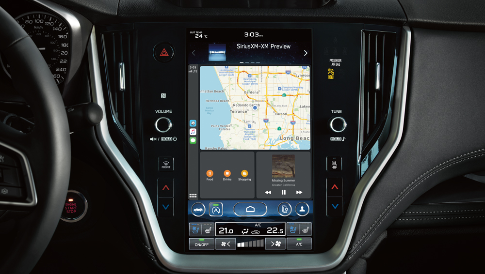 Écran tactile de 11 po du système d’infodivertissement avec navigation de la Legacy GT 2023.