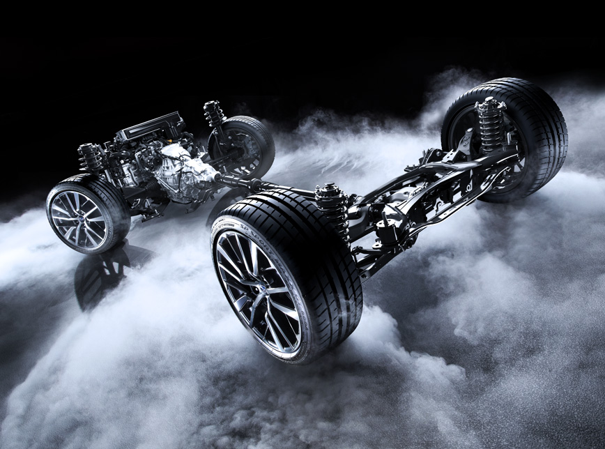 Image showing the performance tuned chassis, suspension and drivetrain.