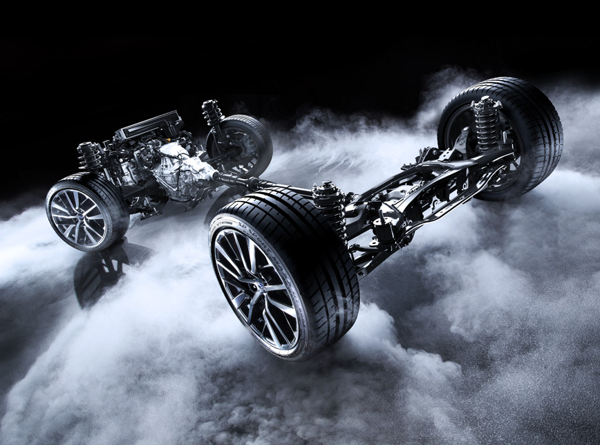 2023 Subaru WRX Super-strong, performance-tuned chassis Image showing the performance tuned chassis, suspension and drivetrain.