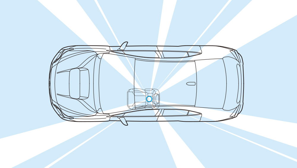 Diagram showing the excellent sightlines of the 2023 WRX.