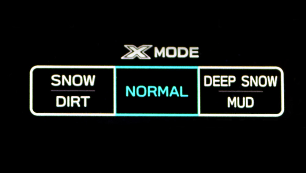 Plan rapproché de l’écran de commande du système X-MODE® bimode.