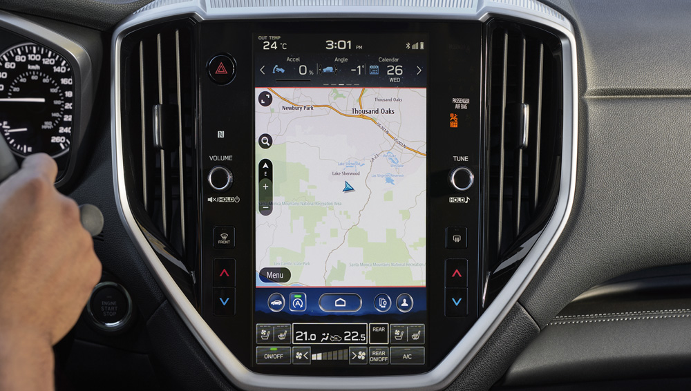 2023 Ascent 11.6-inch infotainment with navigation screen.