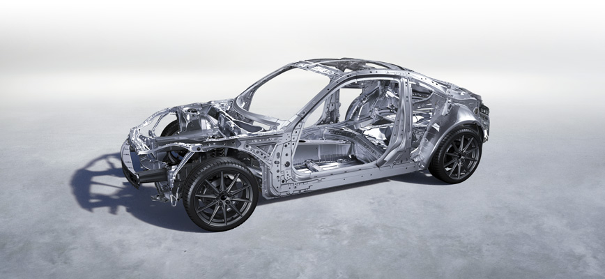 Illustration of the BRZ lightweight chassis and suspension system.