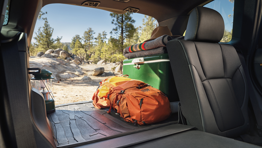 Shot of the cargo area of the 2024 Forester Wilderness.