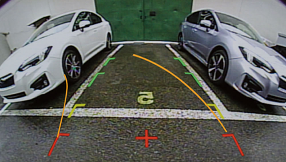 Image of Legacy showing how the Rearview camera works.