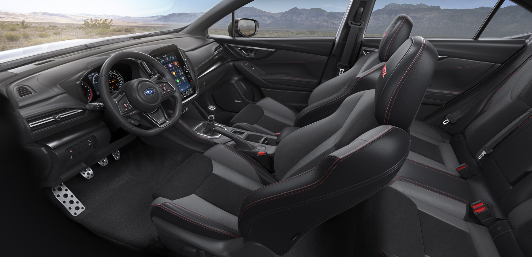 2024 WRX Sport-tech interior side shot.