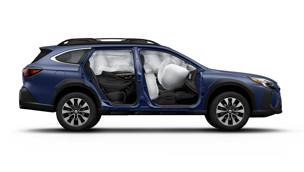 Side image of Outback showing the airbags.