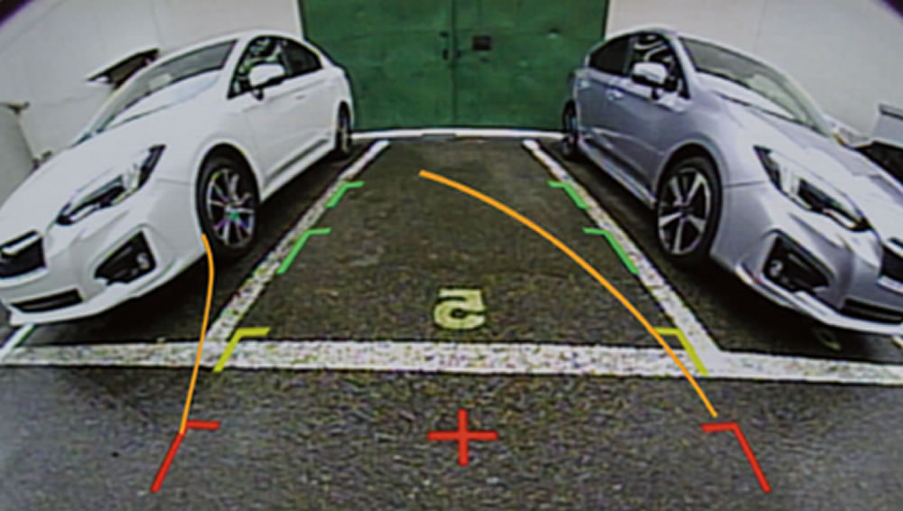 Image of Outback showing how the Rearview camera works.