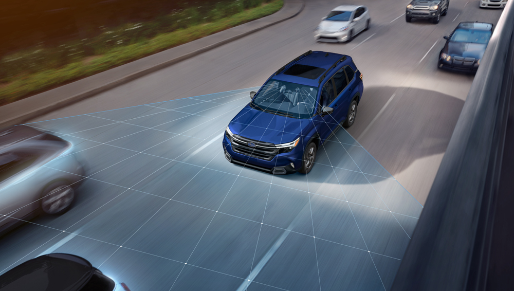 2025 Forester using standard EyeSight® scanning the road ahead.