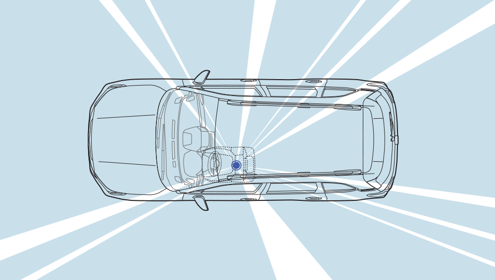 Illustration showing the excellent sightlines of the 2025 Forester