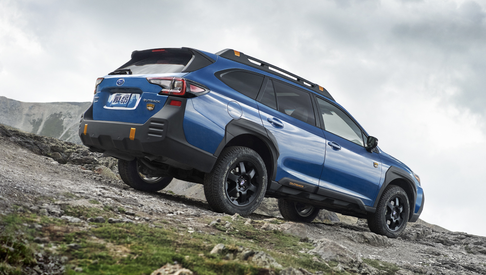 Rear shot of 2025 Outback Wilderness using Hill Descent Control.