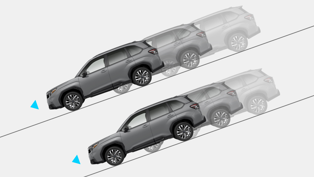 Illustration showing how Hill Decent Control works.