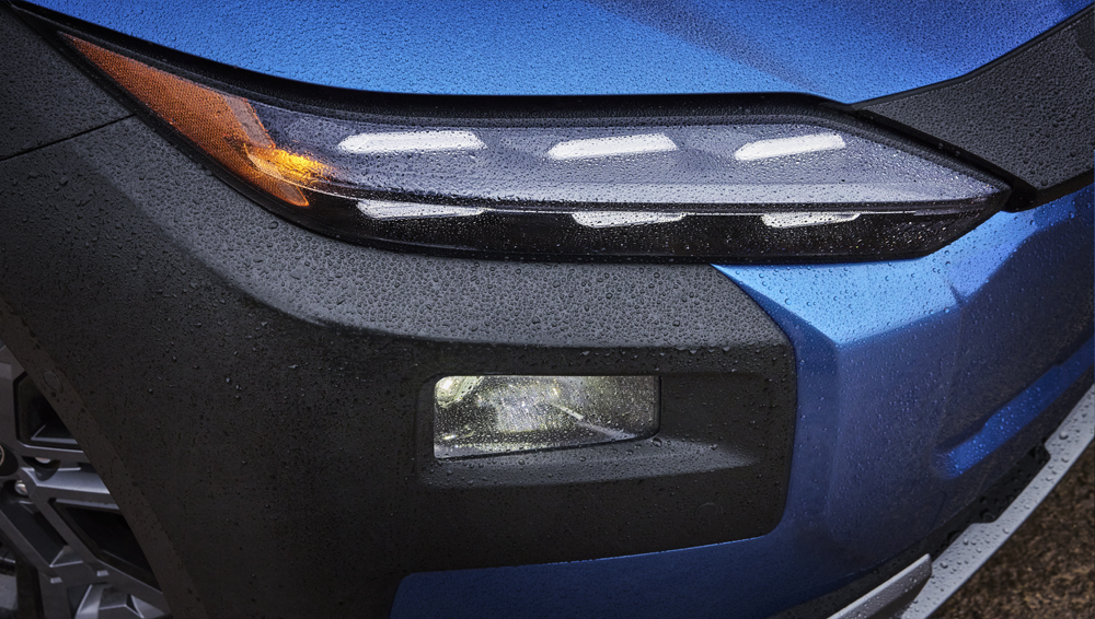 Close-up shot of 2026 Trailseeker standard LED headlight.