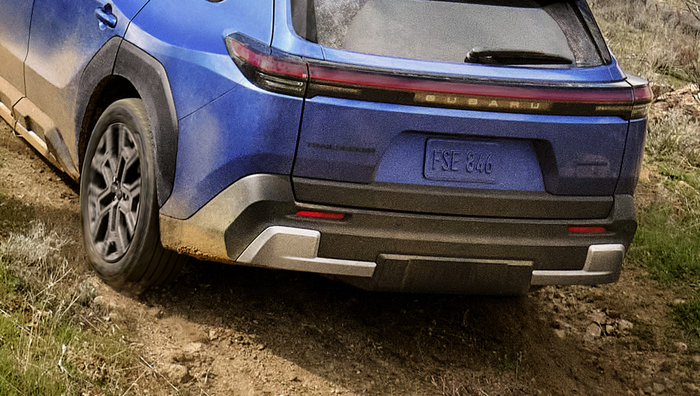 Close up show of the rear suspension.