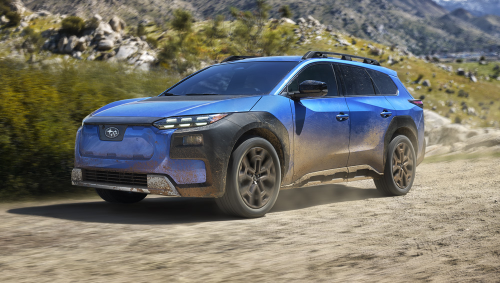 Close-up shot showing the 2026 Trailseeker battery easily handling the dirt trail.