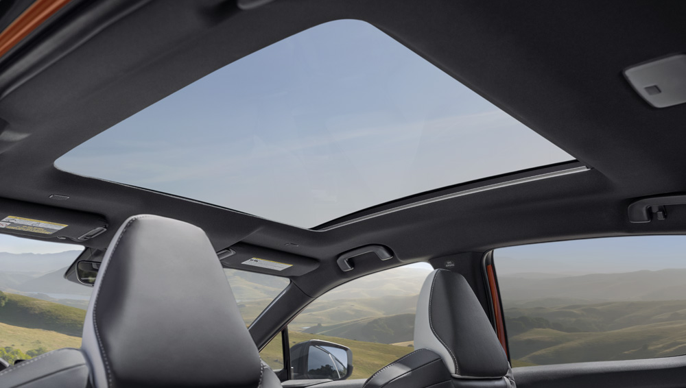 Close-up shot of 2026 Uncharted panoramic glass roof.