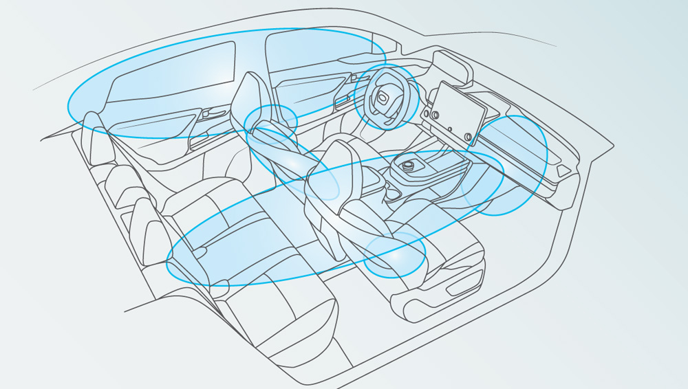 Wire diagram of where the airbags are.