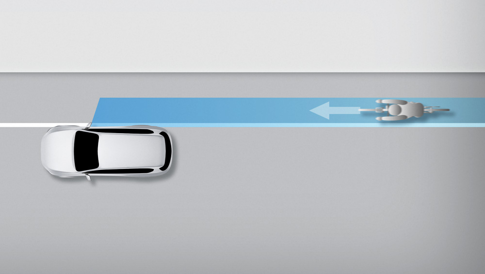 Diagram showing how Safe Exit Assist works.