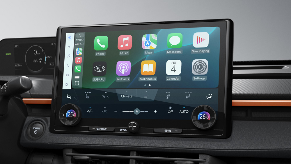 Close-up shot of infotainment screen of 2026 Uncharted.