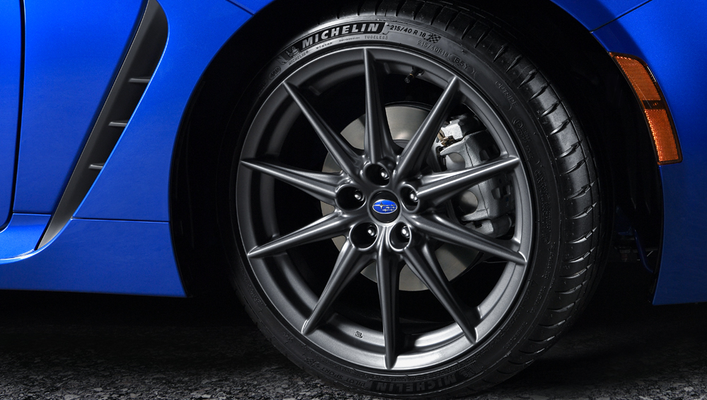 Close up of 2027 BRZ lightweight performance alloy wheel.