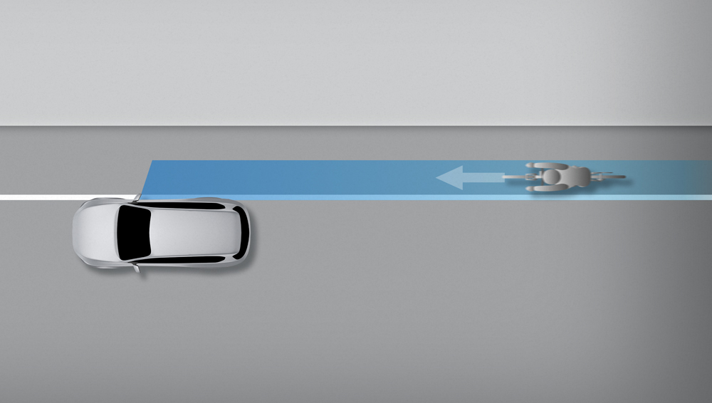 Diagram showing how Safe Exit Assist works.