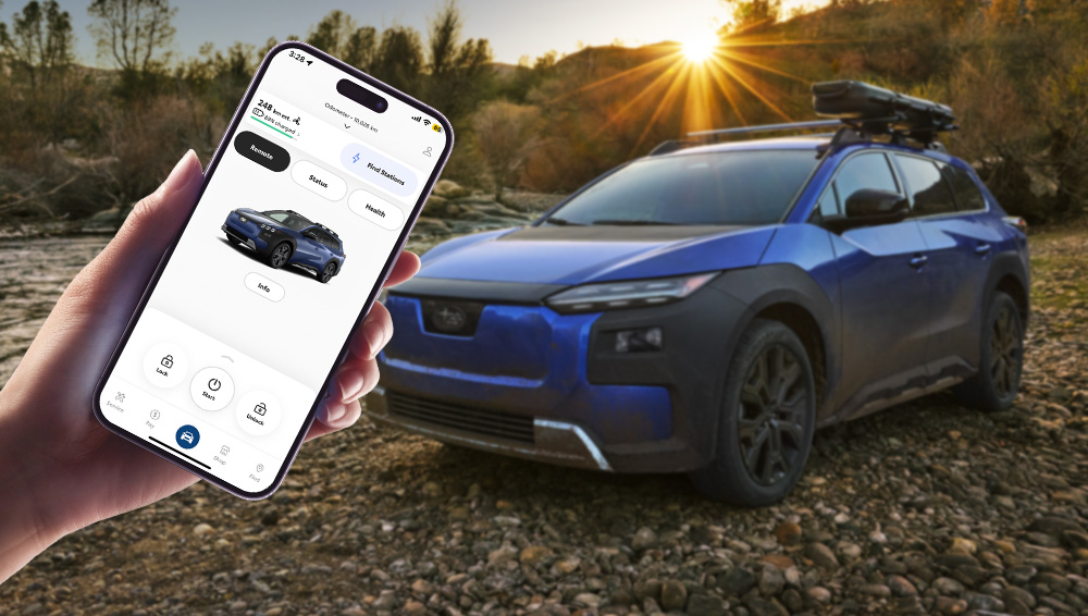 Subaru Connect app on smartphone.