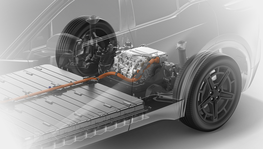 Close up show of the Suspension arrière.