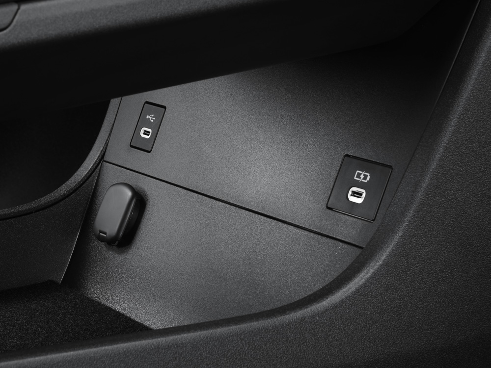 Center Console Storage, 12V Outlet and USB Ports