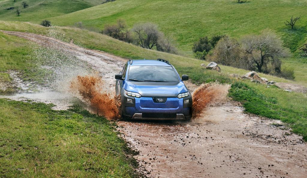 2027 Trailseeker driving through a puddle.