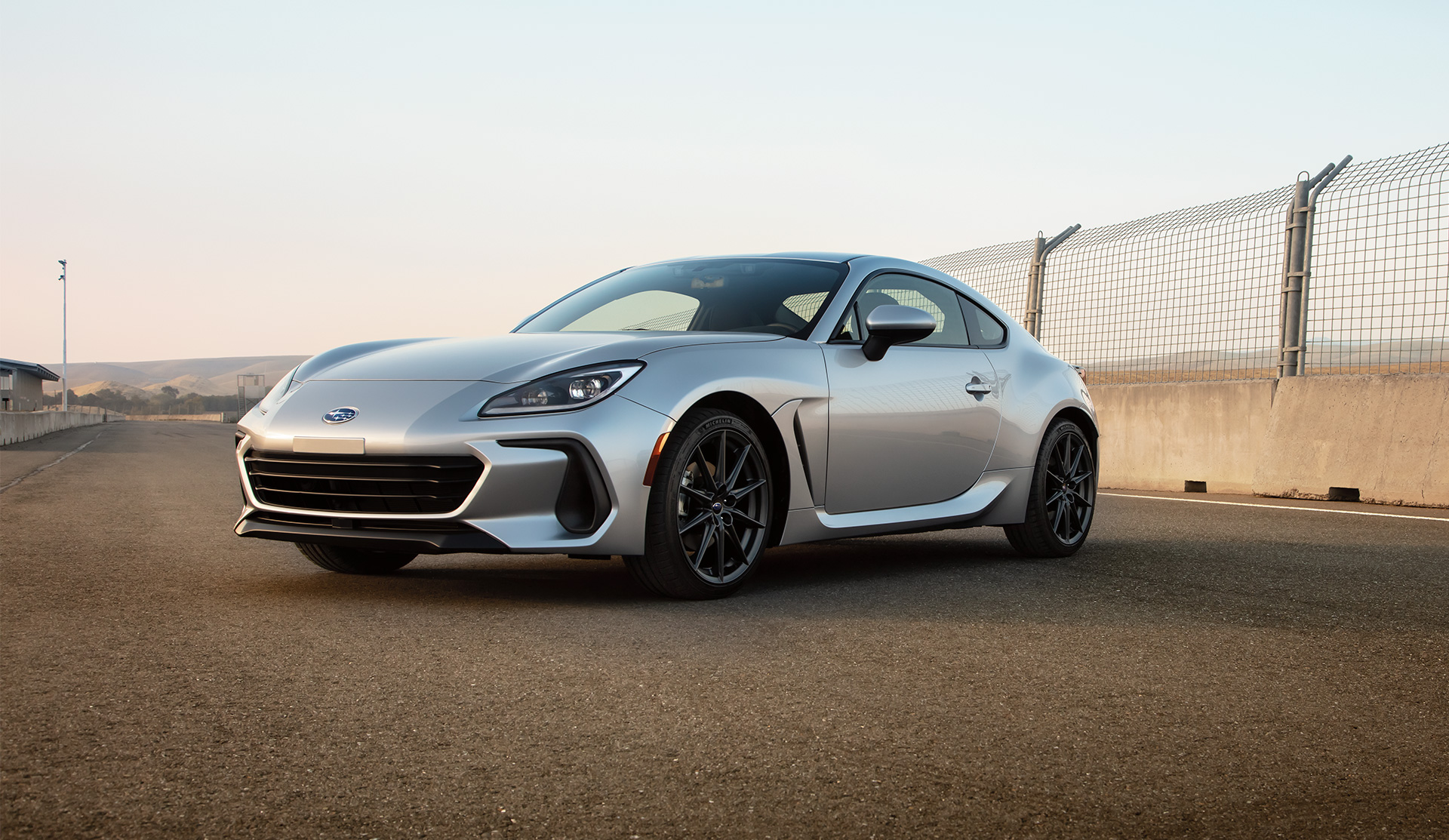 2024 BRZ parked by the fence at the race track.