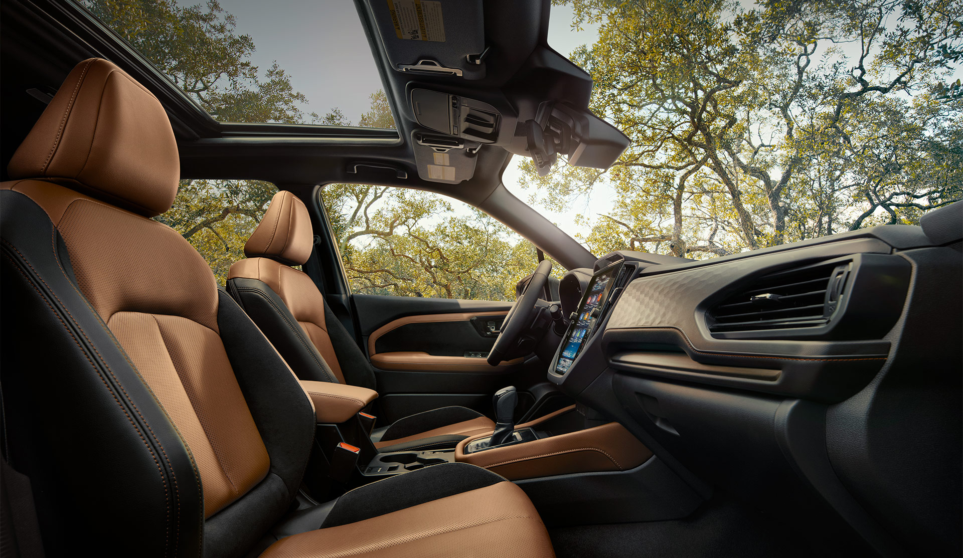 Side view of the front seats of the 2025 Subaru Forester.