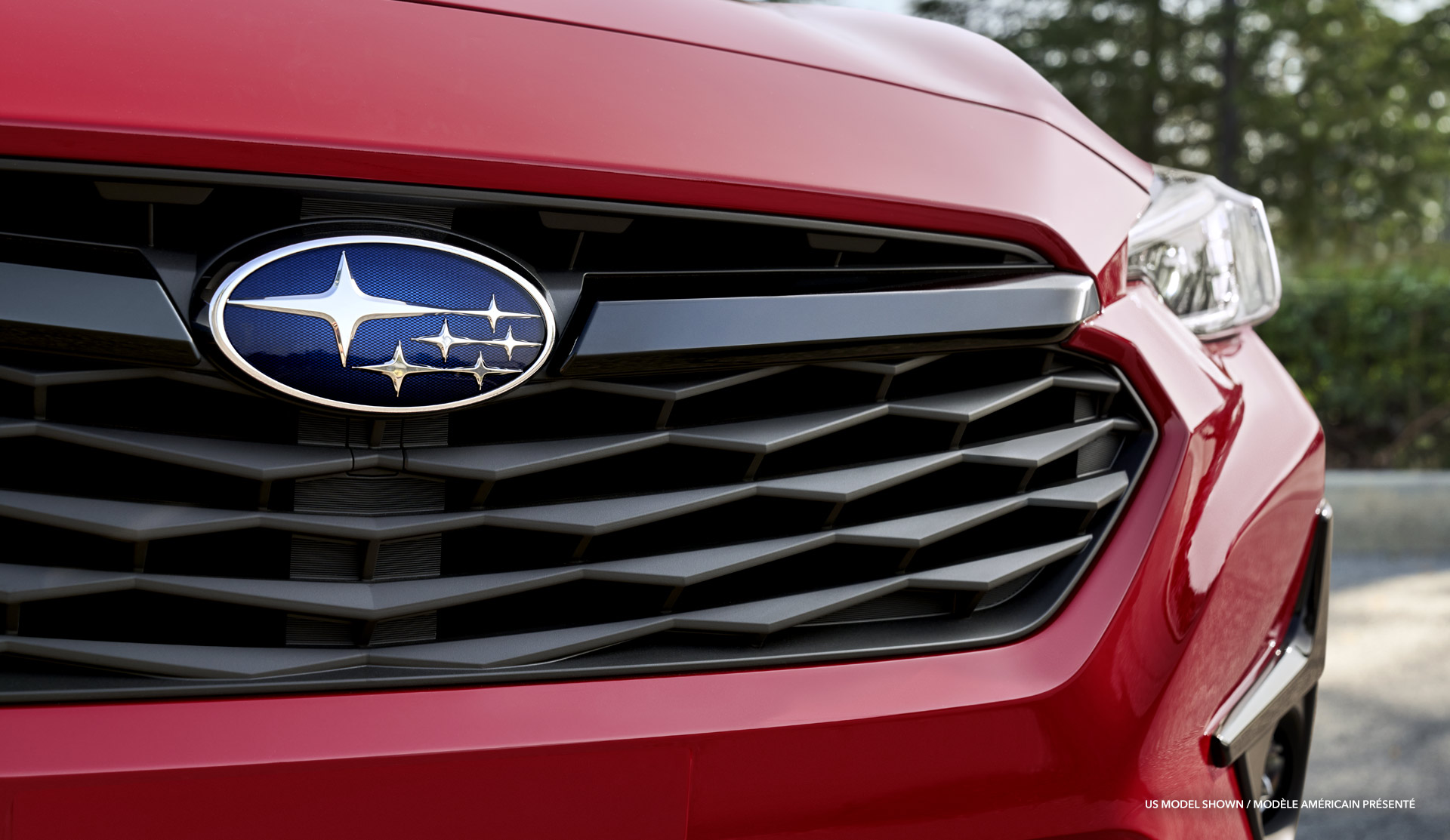 Close-up of 2024 Impreza RS front grille.