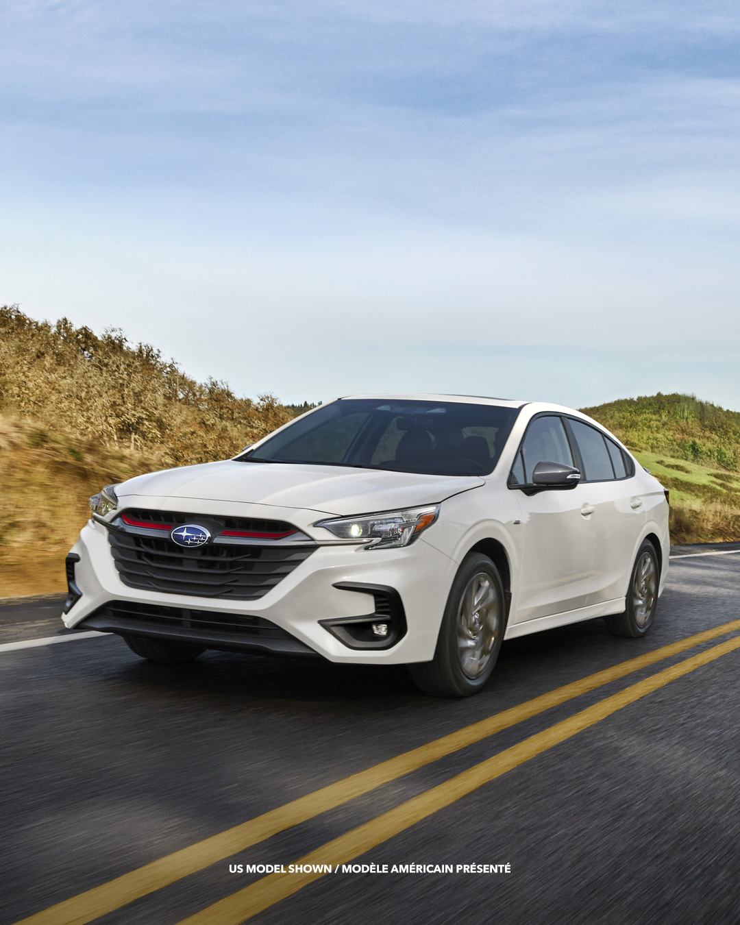 The 2022 Subaru Legacy with an updated look with a redesigned front fascia The 2022 Subaru Legacy with an updated look with a redesigned front fascia