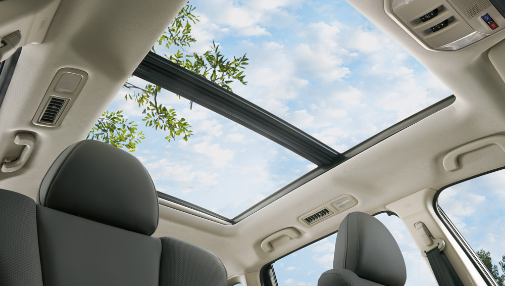 Interior close up of the 2023 Ascent’s large panoramic sunroof.