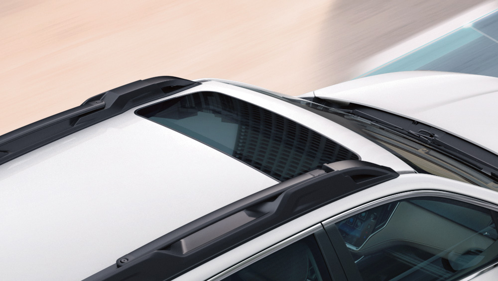 Closeup of 2025 Outback power sunroof.