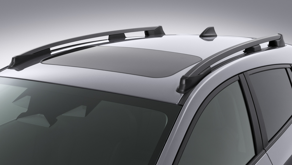 Close up of 2026 Crosstrek raised profile roof rails.