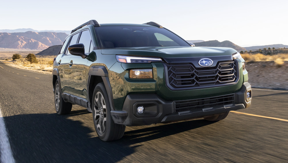 Image of 2026 Outback showing its aerodynamic design.