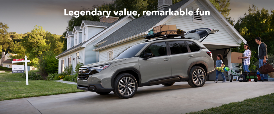 A family packing their 2025 Subaru Forester